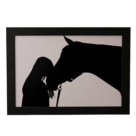 Quadro Decorativo Cavalo e Menina