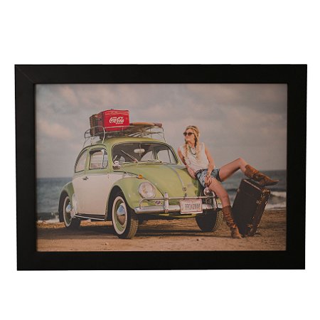 Quadro Decorativo Fusca Verde