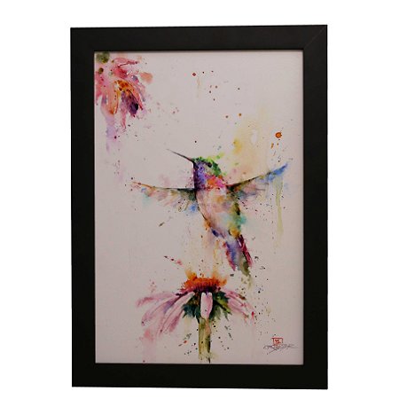 Quadro Decorativo Beija-Flor de Aquarela