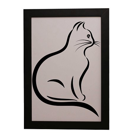 Quadro Decorativo Contorno de Gato