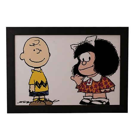 Quadro Decorativo Charlie Brown e Mafalda