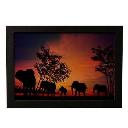 Quadro Decorativo Família de Elefantes