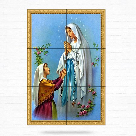 Painel Decorativo de Azulejo Nossa Senhora de Lourdes