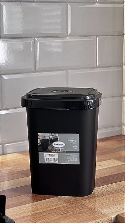 LIXEIRA CLEAN PRIME 4,5 LITROS - PRETA - TOTAL 12 PEÇAS