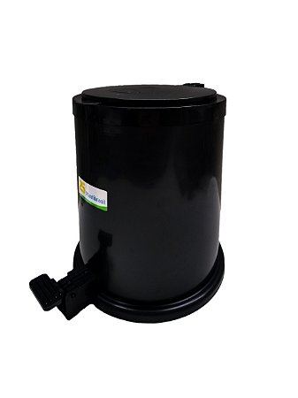 LIXEIRA COM PEDAL PRIME 8 LITROS - PRETA - 6 PEÇAS