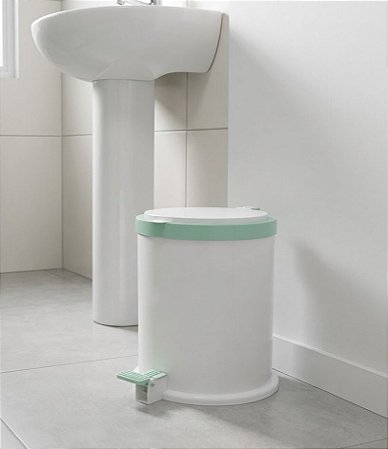 LIXEIRA COM PEDAL PREMIUM 8 LITROS - SORTIDA - TOTAL 6 PEÇAS