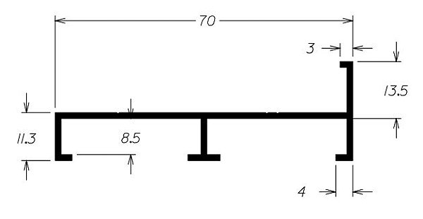 Perfil De Alumínio Equivalente A Linha 25 Contramarco P/ Porta - Várias Cores -  Barra Com 6Mts (Cód. 25-514)