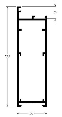 Perfil De Alumínio Equivalente A Linha 30 - Várias Cores - Barra Com 6Mts (Cód. 30-082)