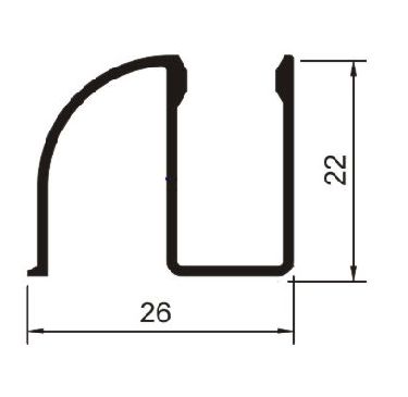 Perfil De Alumínio Guia Inferior P/ Box Vidro Temperado 8Mm - Várias Cores - Barra Com 6,10Mts (Cód. Bx-004)