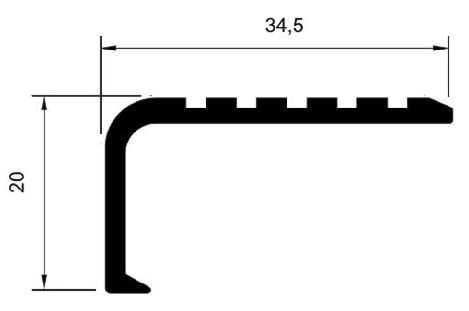 Perfil De Alumínio Cantoneira p/ Escada/Degrau/Soleira - Várias cores - Barra com 6m - (Cód CL-019)