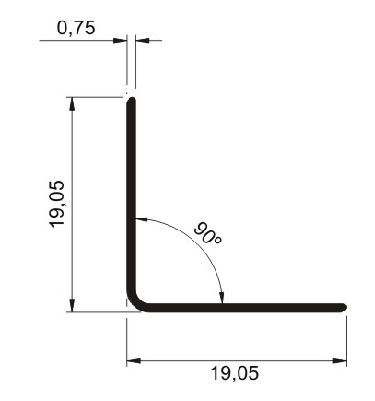 Perfil De Alumínio Cantoneira L Especial 3/4" Várias Cores Barra Com  6Mts