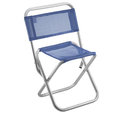 KIT 04 CADEIRA PESCADOR DOBRÁVEL DE ALUMÍNIO AZUL MARINHO