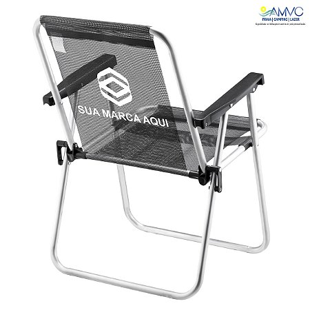 CADEIRA DE PRAIA ALUMÍNIO PERSONALIZADA BEACH BLACK