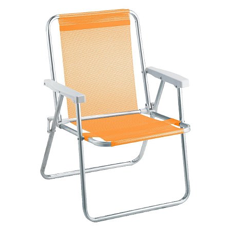 CADEIRA DE PRAIA ALUMÍNIO BEACH PREMIUM LARANJA