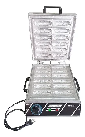Máquina de Crepe Suíço Grande Profissional 12 Cavidades MQ12C