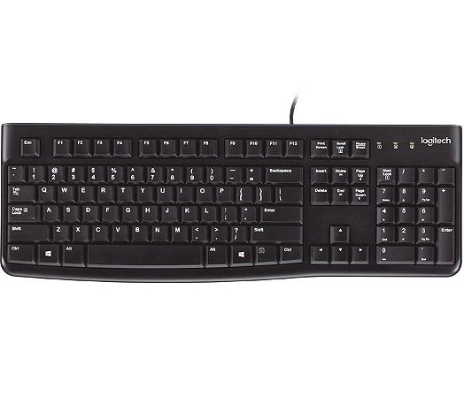 Teclado Usb Logitech K120 Resistente A Derramamento Para Notebook E Pc