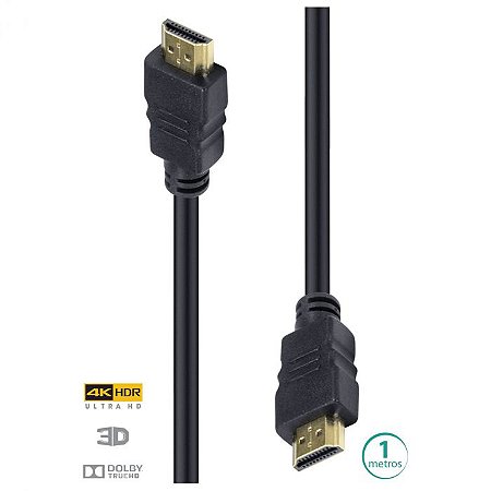 Cabo Hdmi 2.0 4k Hdr Ultra Hd 3d Conexao Ethernet 1 Metro