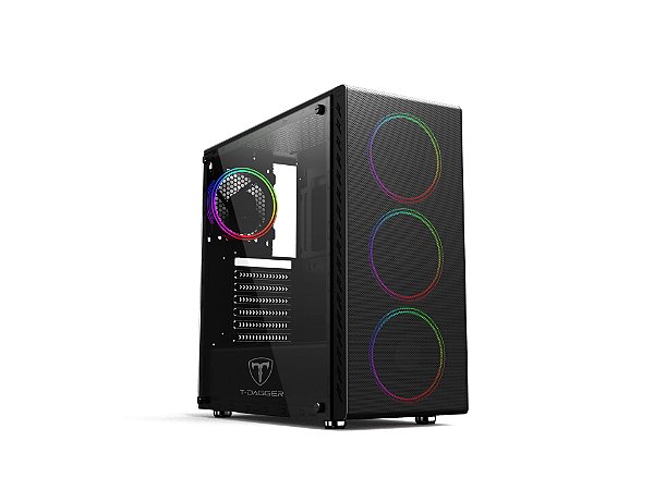 Gabinete Gamer Mid Tower T-Dagger Tgc-G10b Preto Acrílico