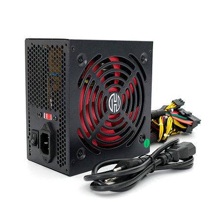 Fonte 450w Gamer Para Pc Computador Hoopson Ftn-450w Bivolt Com Cabo Ultra Silencioso