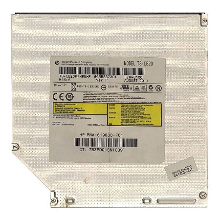 Gravador de Dvd Para Notebook Hp Dv6-6190br Modelo Ts-Lb23 12,7mm