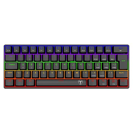 Teclado Gamer Mecânico 60% Rgb Rainbow T-Dagger Arena Switch Azul