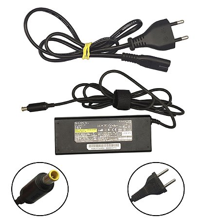Carregador de Notebook Sony Vaio Original 16v 4a Bivolt 6.5mmx4.4mm Pcga-ac16v6