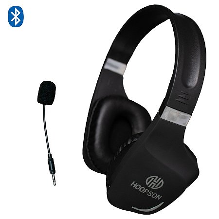 Headset Gamer Bluetooth 2 em 1 Headphone Com Microfone Removível Hoopson F-400-PT Preto