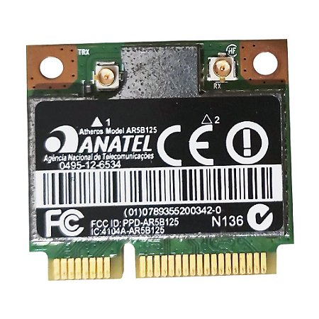 Placa Wifi Para Notebook Atheros Ar5b125 Etiqueta Preta