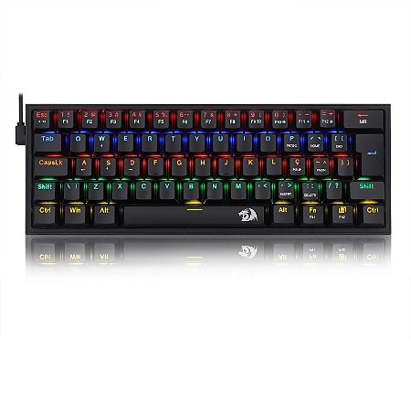 Teclado Mecânico Gamer Fizz Rainbow Redragon Switch Blue