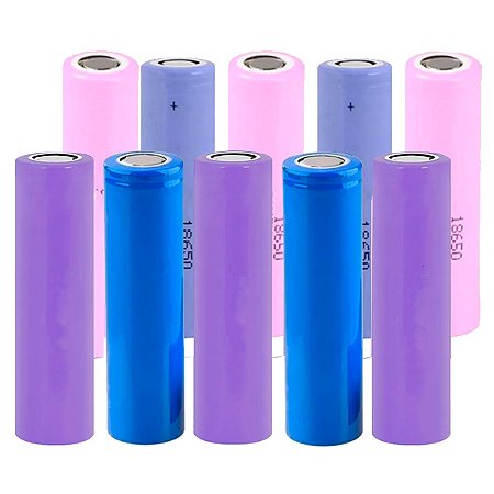 10 Bateria de Litio 18650 Pilha 3.7v 1000mAh a 1400mAh até 79 Miliohm