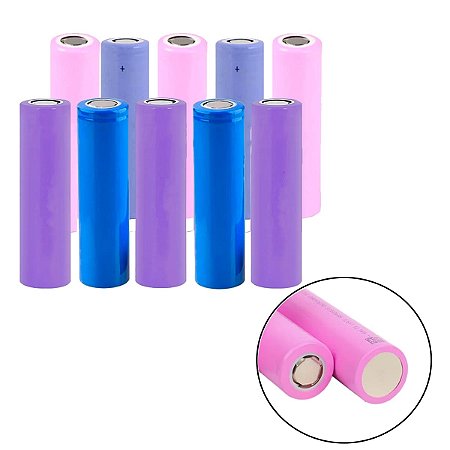 10 Bateria de Litio 18650 Pilha 3.7v 1000mAh a 1400mAh até 79 Miliohm