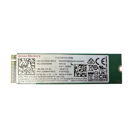 SSD 1tb M.2 2280 Nvme Union Memory Pcie Gen4 x4 Opal