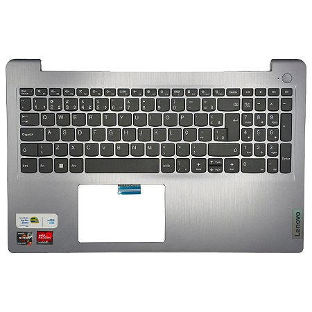 Carcaça Base Superior Com Teclado Pt-br Notebook Lenovo Ideapad 3 15itl6 15alc6 Prata Sem touchpad