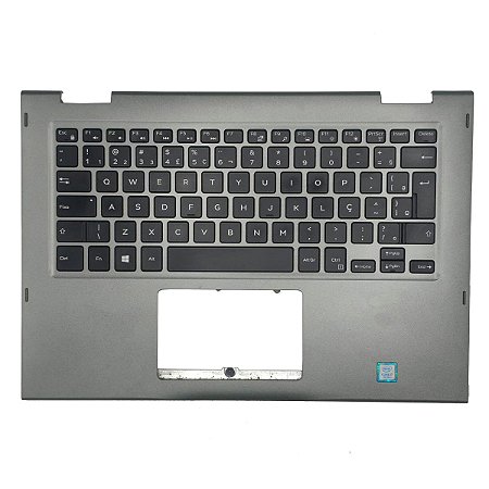 Carcaça Base Superior Teclado Pt-br Retroiluminado Notebook Dell Inspiron 13 5368 5378 0jchv0 02jp8k Cinza