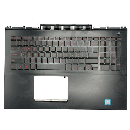 Carcaça Base Superior Com Teclado Retroiluminado Notebook Dell Inspiron 15 7566 7567 Preto