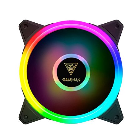 Cooler Fan Gamer Rgb 120mm Gamdias Aeolus M2 1201 5v 3 Pinos Para Gabinete