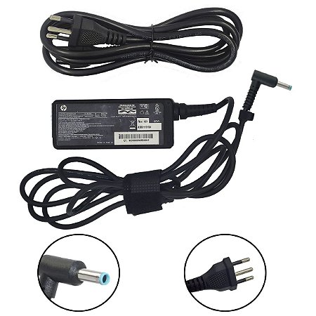 Carregador de Notebook Hp 19.5v 3.33a 65w 4.5x3.0mm Original Pino Azul