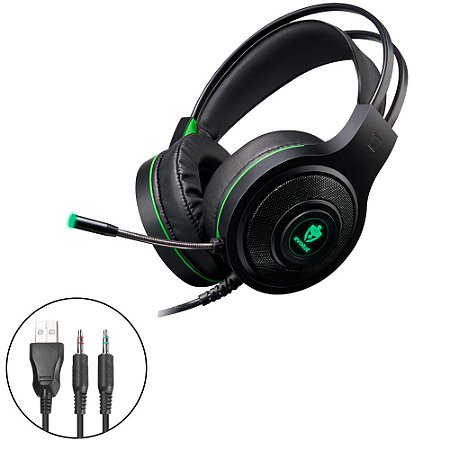 Headset Gamer Temis Evolut Eg-301gr P2 Preto E Verde