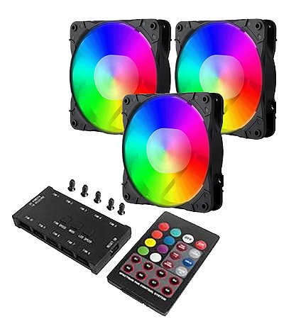 Kit Cooler Para Gabinete 3 Fans Redragon Gc-F007 Rgb 120mm