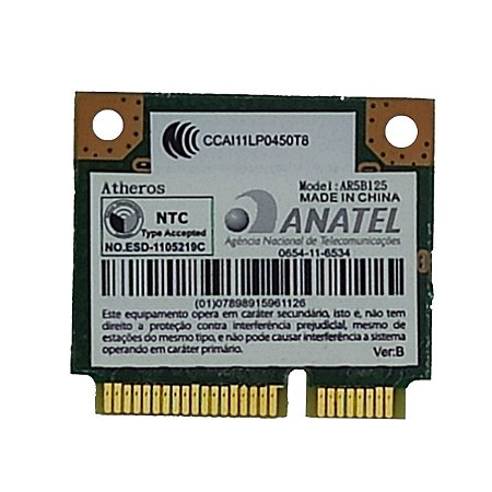 Placa Wifi Wireless Para Notebook Atheros Ar5b125 Etiqueta branca