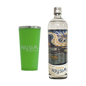 1 UND. VODKA ABYSSAL 950ml + 2 COPOS SEMI TÉRMICOS 400ml