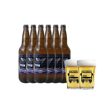 12 UND. CAPUNGA PILSEN CDU/VÁRZEA 600ml + 2 UND. COPO AMERICANO CDU/VÁRZEA 190ML