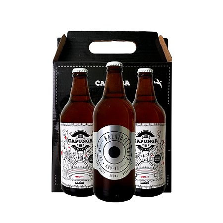 KIT CAPUNGA: 2 CAPUNGA LAGER 600ML + 1 BALA DE PRATA 600ML