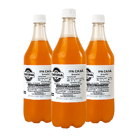 6 UND. LITRO CHOPP IPA CAJÁ - PET GROWLER INCLUSO