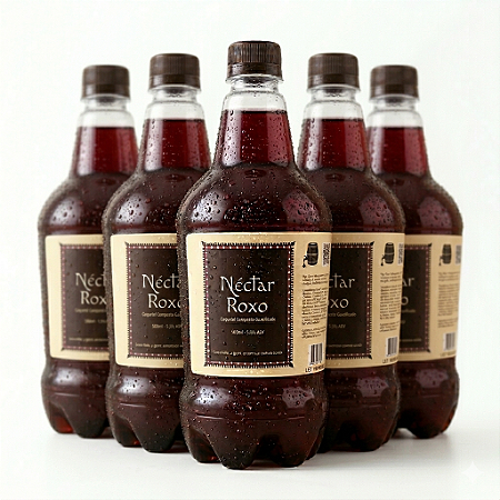 6x Chopp de Vinho Néctar Roxo 1L - PET Growler