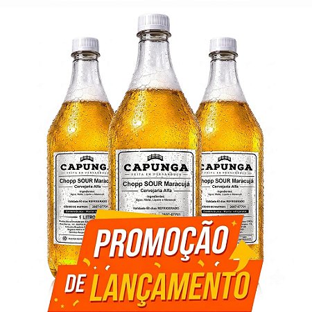 [LANÇAMENTO] 6x Chopp Sour Maracujá 1L - PET Growler