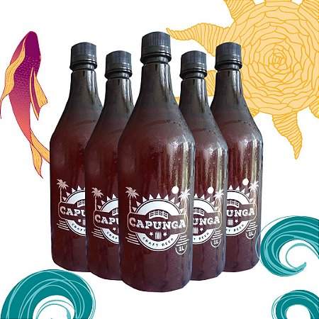 8 UND. CHOPP PILSEN PRAIA 1L - PET GROWLER INCLUSO