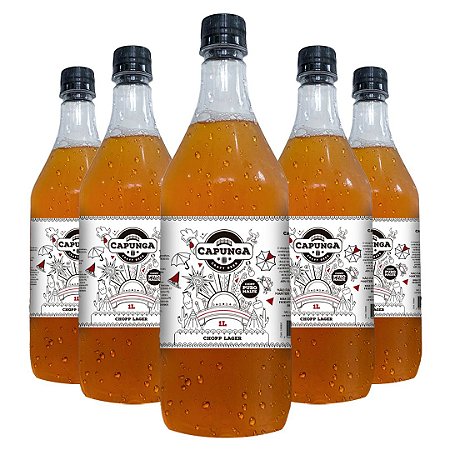 6 UND. CHOPP LAGER 1L - PET GROWLER INCLUSO