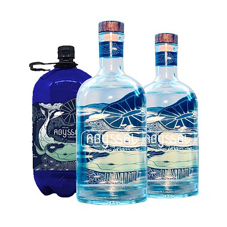 2 UND. GIN ABYSSAL 750ml + 1 UND. REFIL 1L GIN ABYSSAL