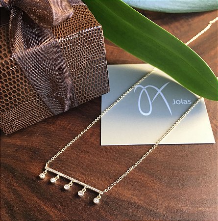Gargantilha em Ouro amarelo 18k e Diamantes.